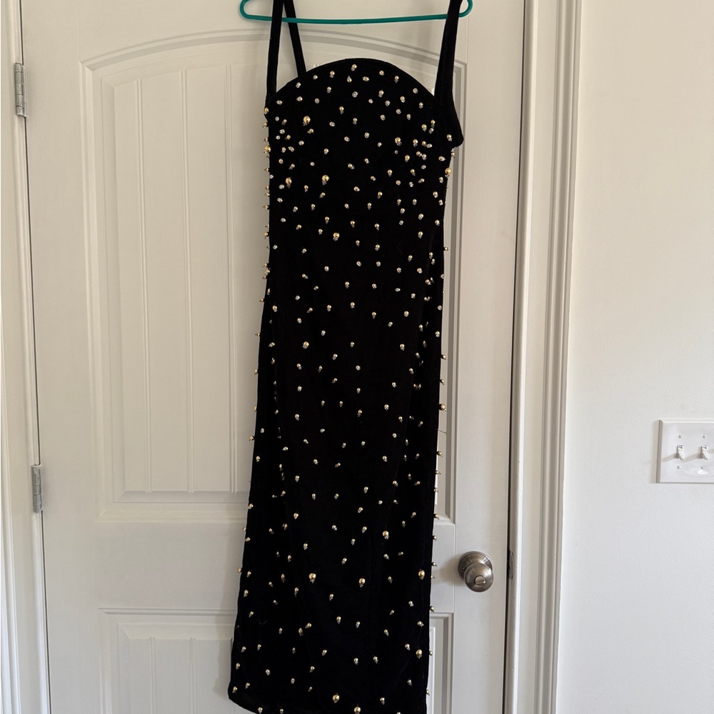 Elegant Black Embellished Dress